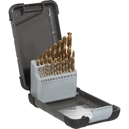 All-Source 21-Piece Titanium Drill Bit Set, 1/16 In. thru 3/8 In. 240791DB